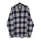 Mens Navy Woolrich Thick Flannel Plaid Long Sleeve Shirt