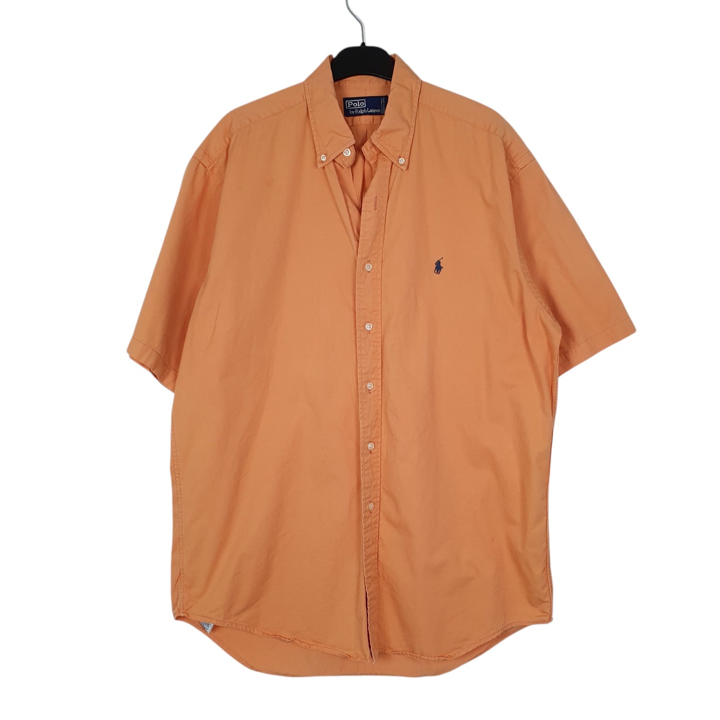 Mens Orange Polo Ralph Lauren Vintage 90s Short Sleeve Shirt