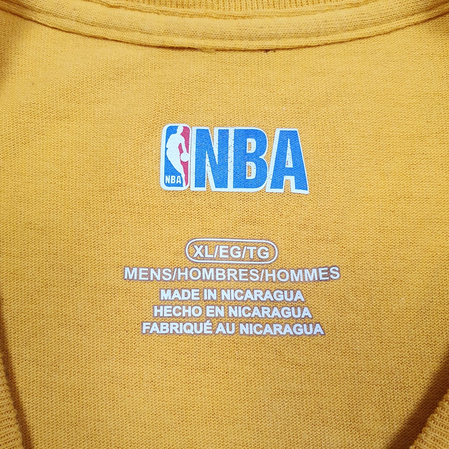 Mens Yellow NBA Los Angeles Lakers  T Shirt