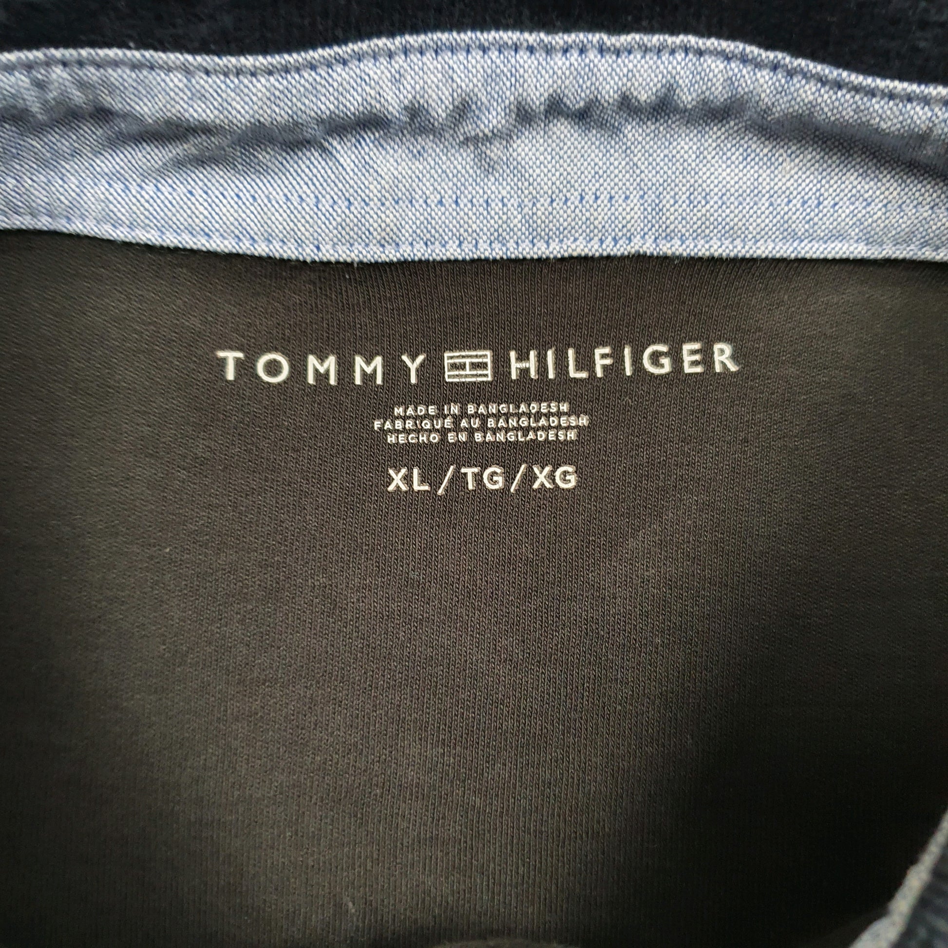 Mens Black Tommy Hilfiger  Crewneck Polo Shirt