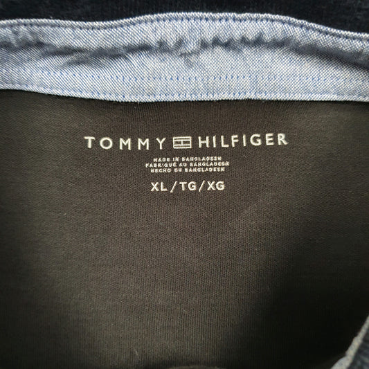 Mens Black Tommy Hilfiger  Crewneck Polo Shirt