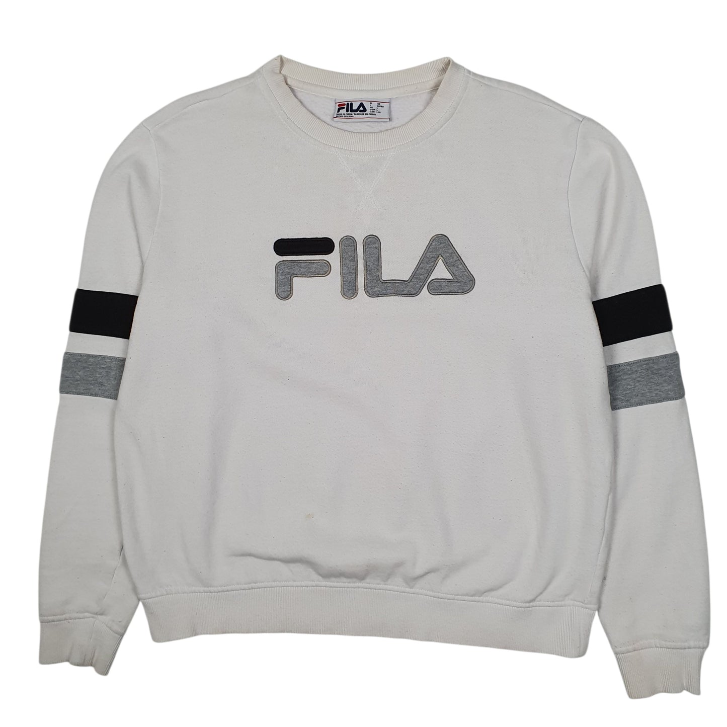Womens White Fila  Crewneck Jumper