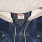 Mens Navy Wrangler Plaid Overshirt Hoodie  Coat