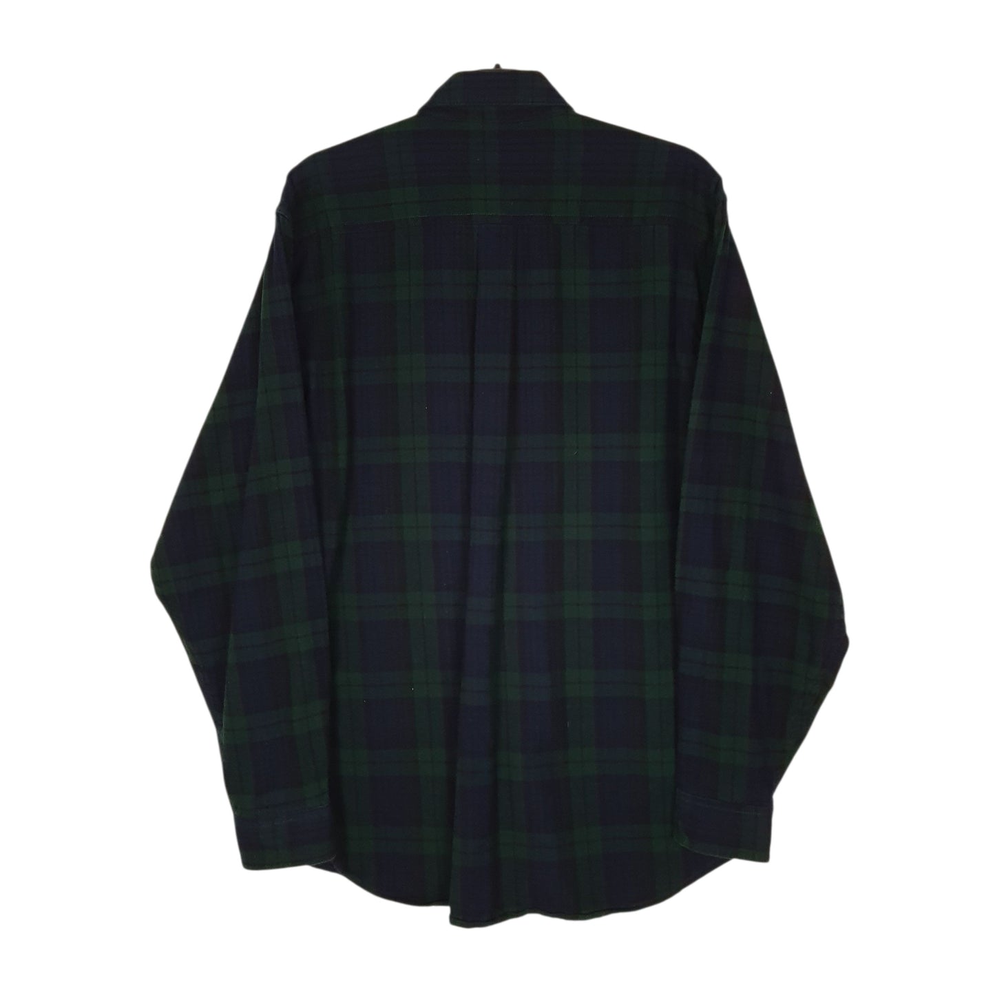 Mens Navy L.L.Bean Scotch Plaid Flannel  Shirt