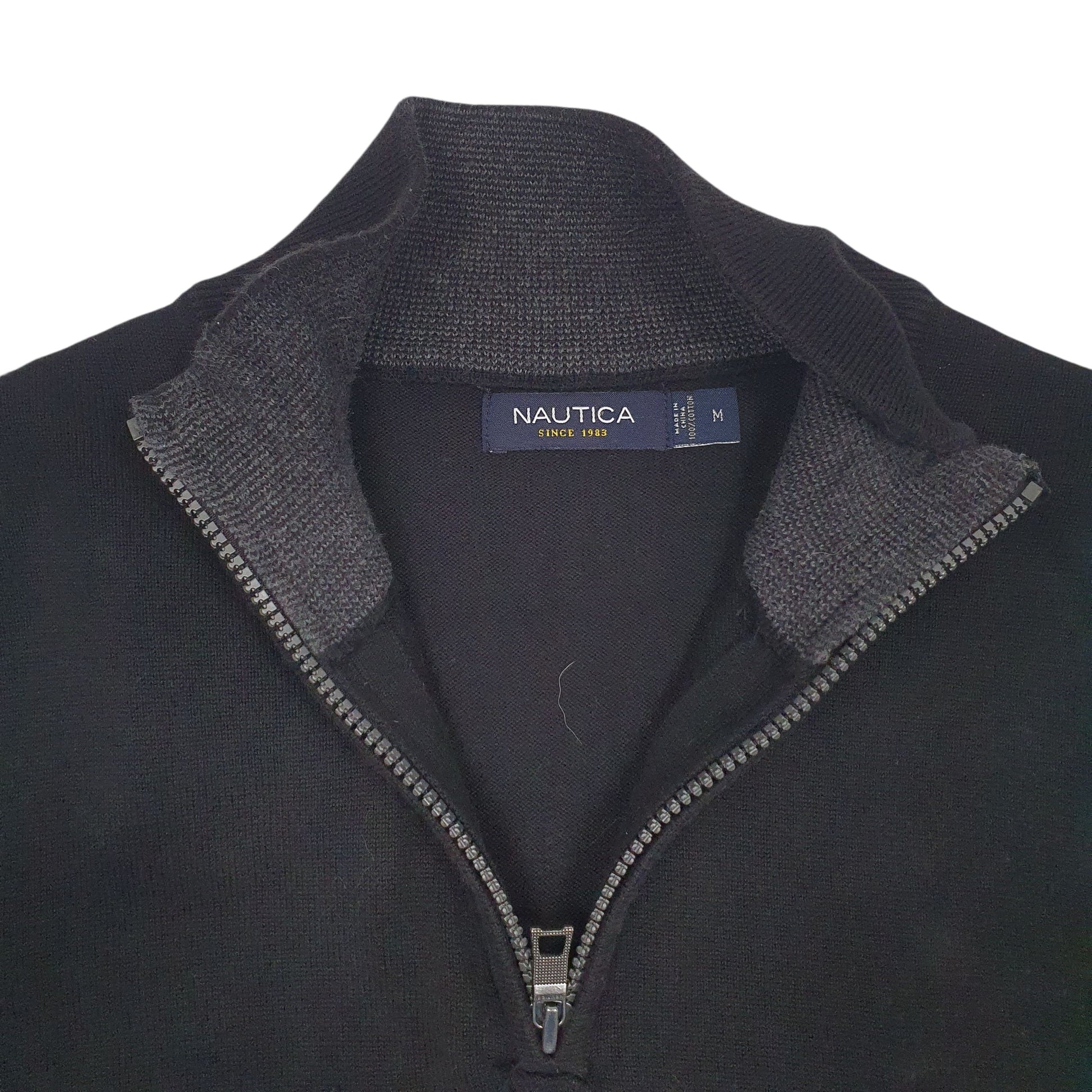 Mens Black Nautica  Quarter Zip Jumper