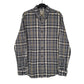 Mens Grey L.L.Bean Scotch Plaid Flannel Long Sleeve Shirt