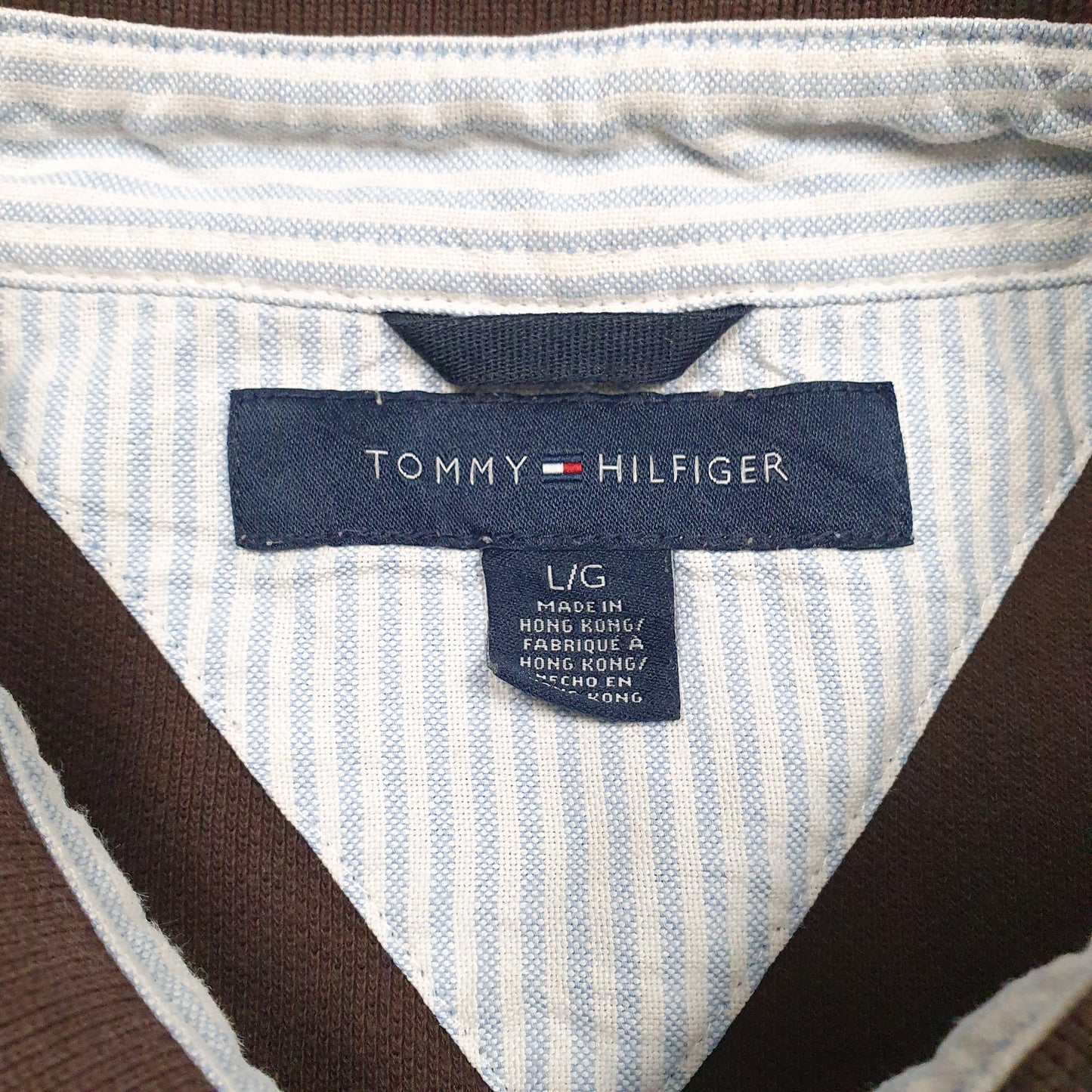 Mens Brown Tommy Hilfiger  Hoodie Polo Shirt