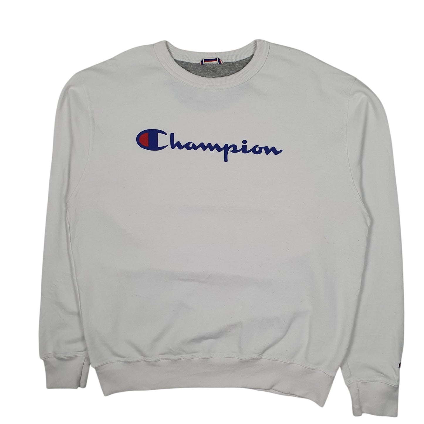 Mens White Champion  Crewneck Jumper
