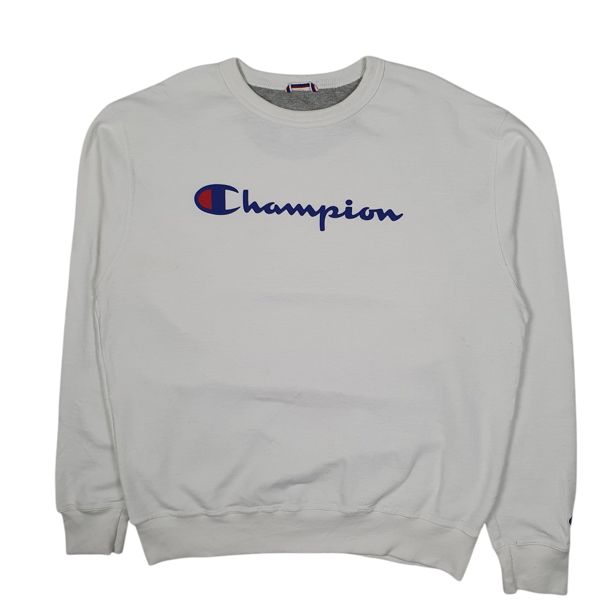 Mens White Champion  Crewneck Jumper