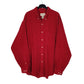 Mens Red Eddie Bauer Corduroy Vintage 90s Long Sleeve Shirt