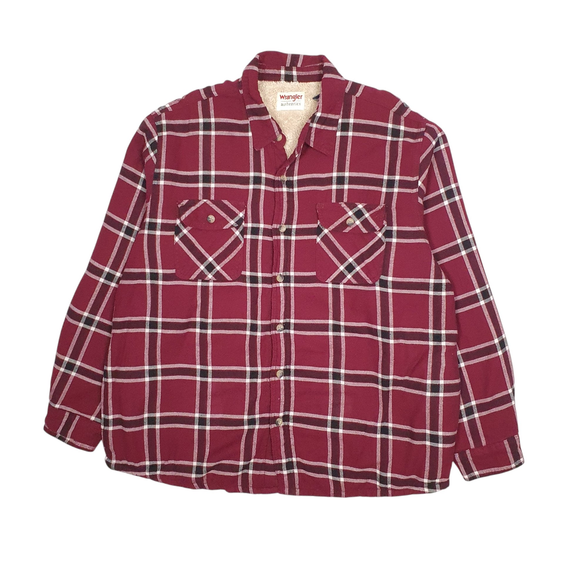 Mens Burgundy Wrangler Sherpa Lined  Coat