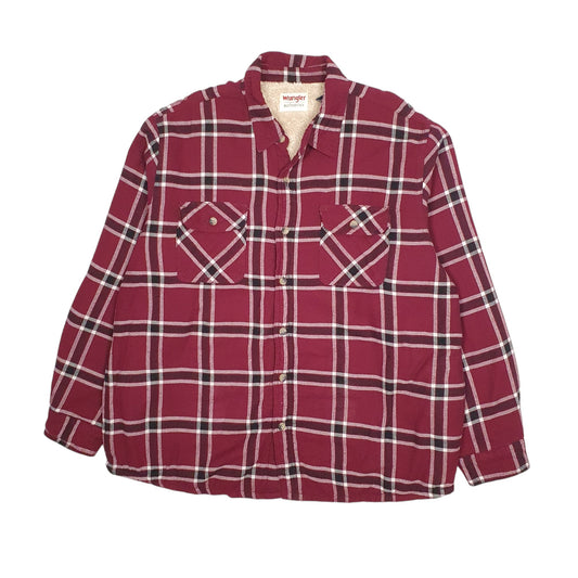 Mens Burgundy Wrangler Sherpa Lined  Coat