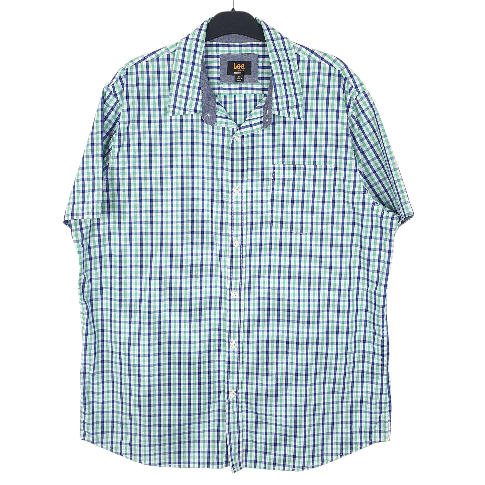 Mens Green Lee  Short Sleeve Shirt
