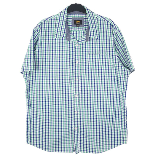 Mens Green Lee  Short Sleeve Shirt