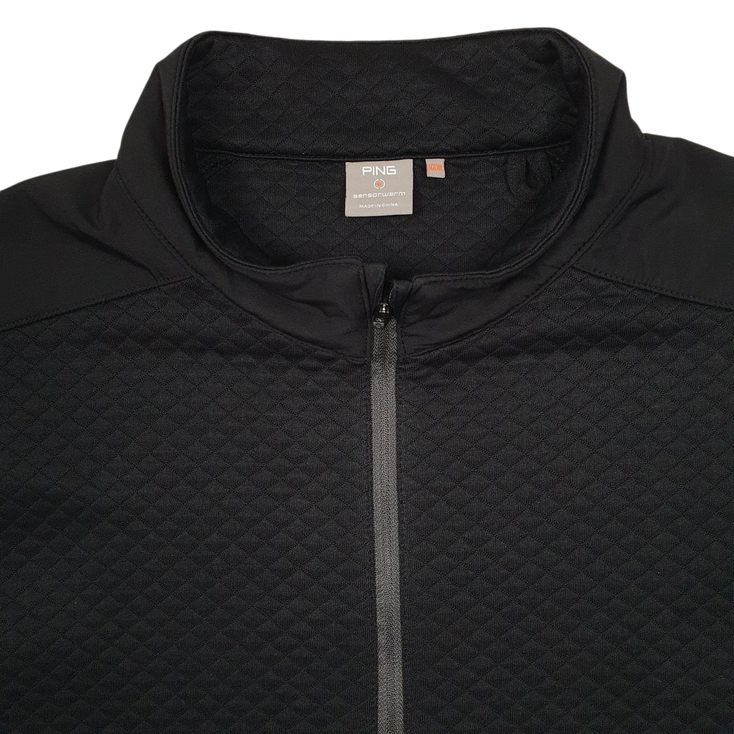 Mens Black Pink Golf Quarter Zip Jumper