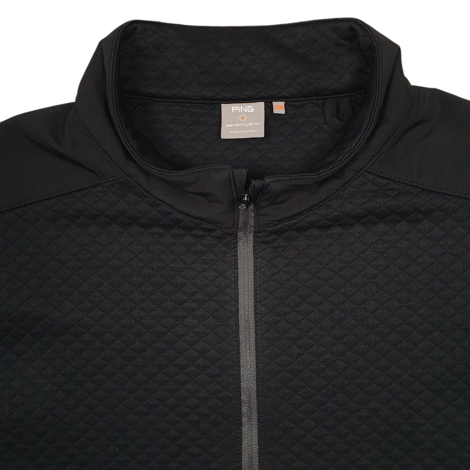 Mens Black Pink Golf Quarter Zip Jumper