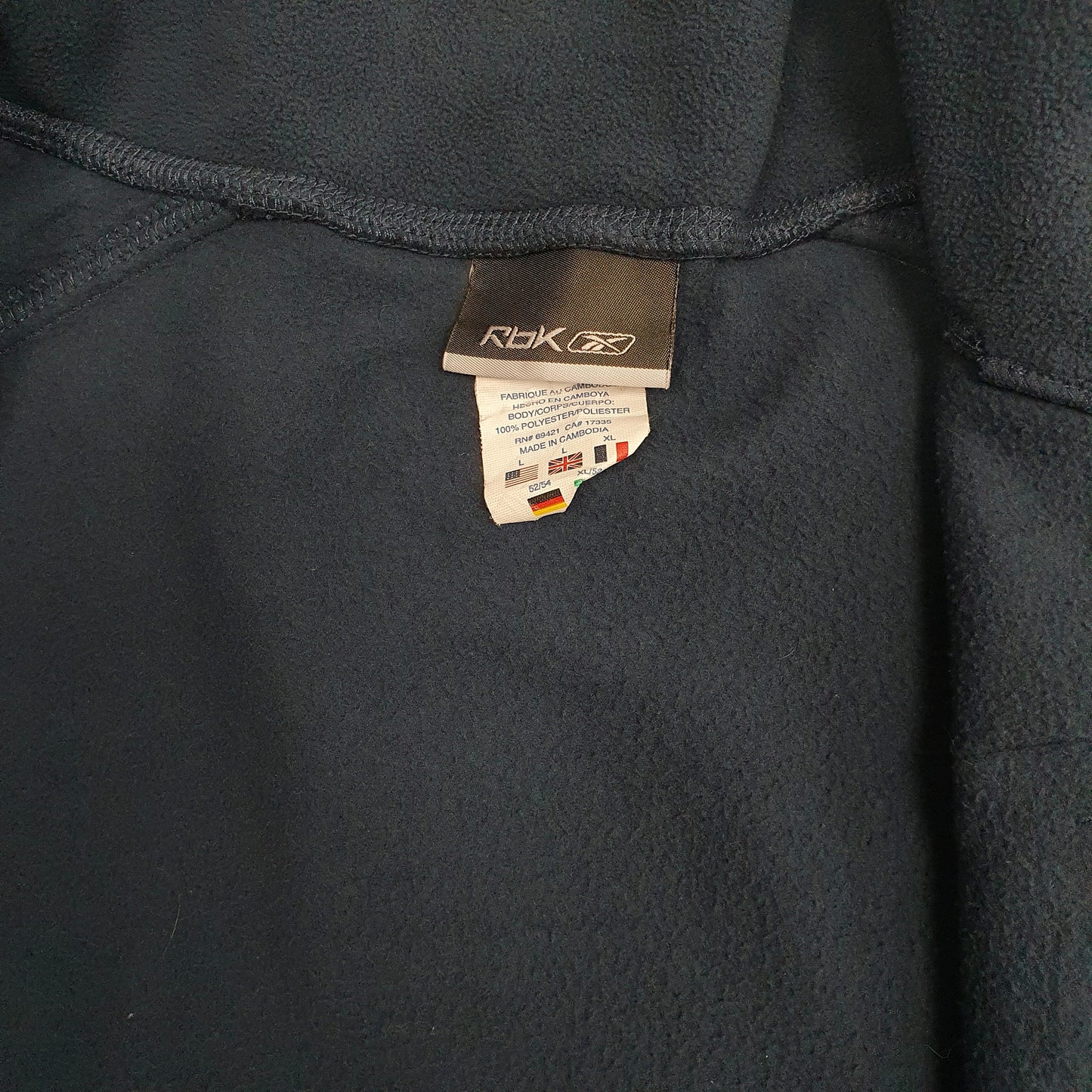 Mens Navy Reebok  Full Zip Jumper