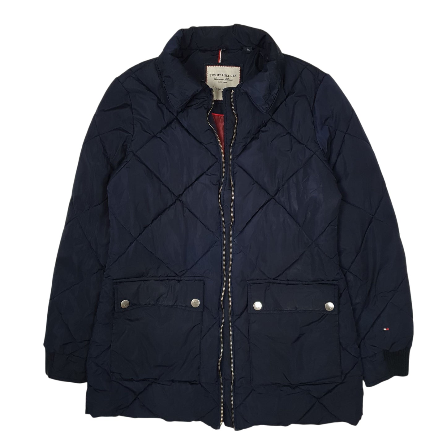 Womens Navy Tommy Hilfiger Mid Length Hoodie Coat