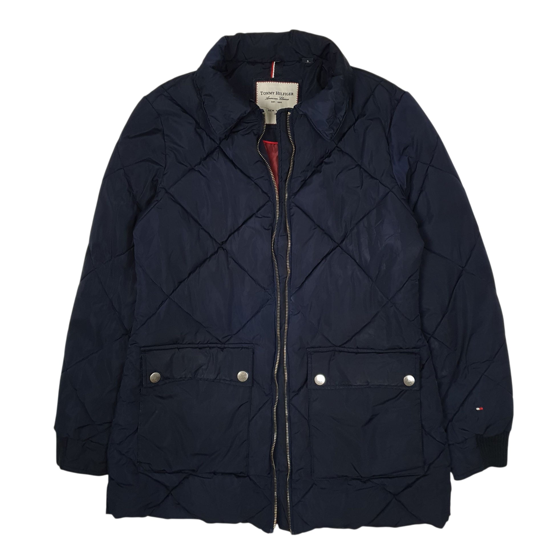 Womens Navy Tommy Hilfiger Mid Length Hoodie Coat