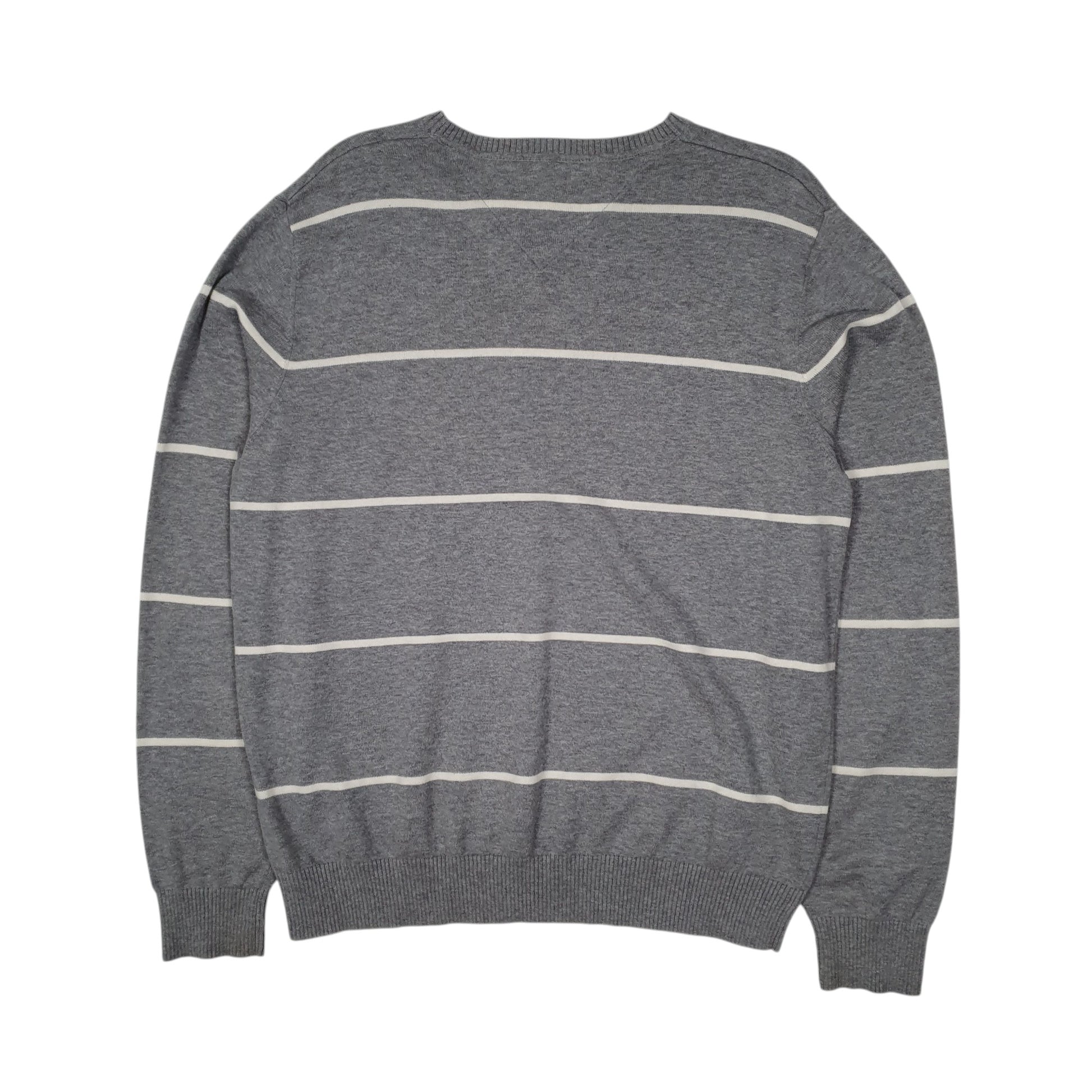 Mens Grey Tommy Hilfiger Lightweight V Neck Jumper
