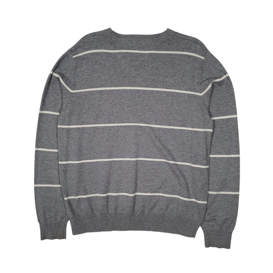 Mens Grey Tommy Hilfiger Lightweight V Neck Jumper
