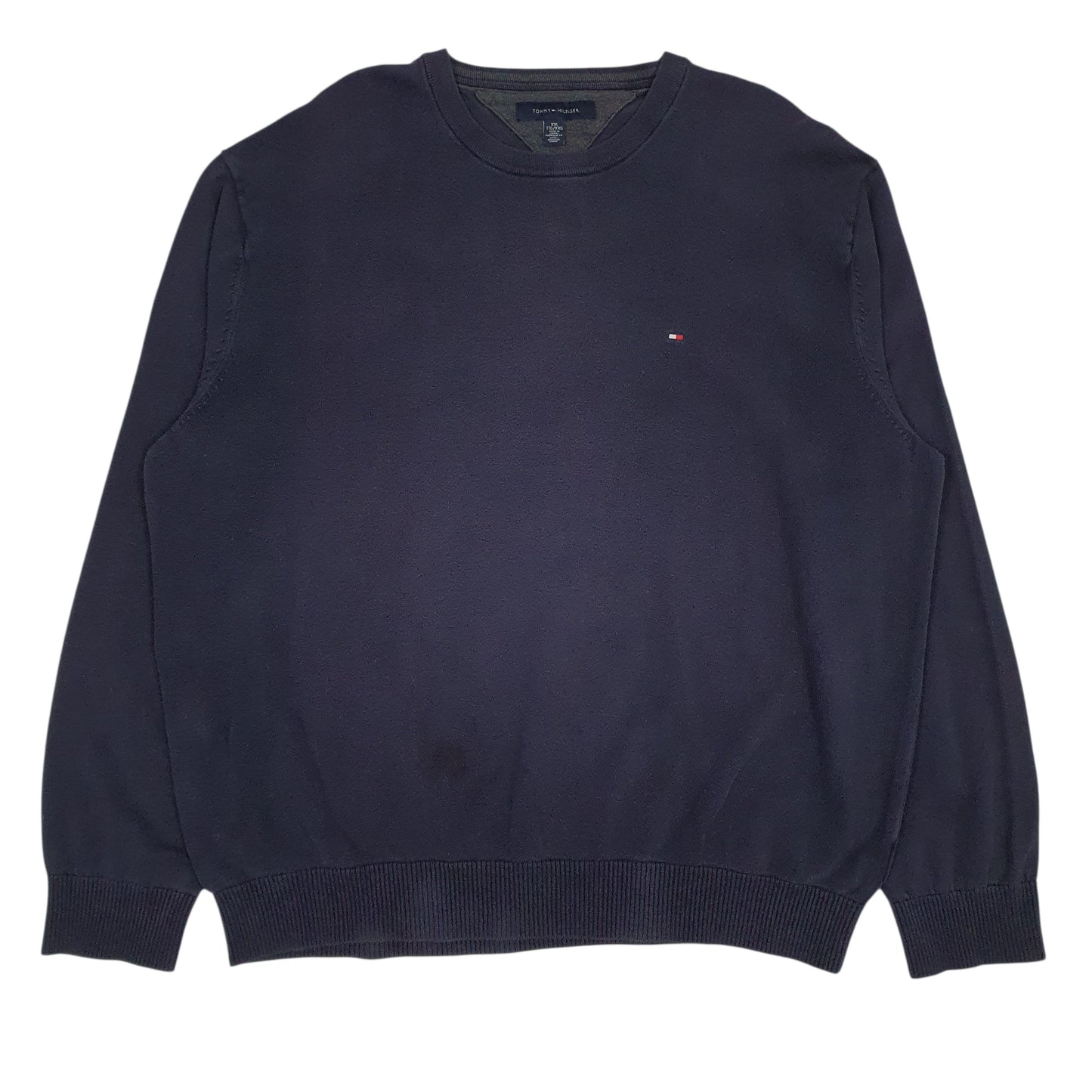 Mens Navy Tommy Hilfiger Lightweight Crewneck Jumper