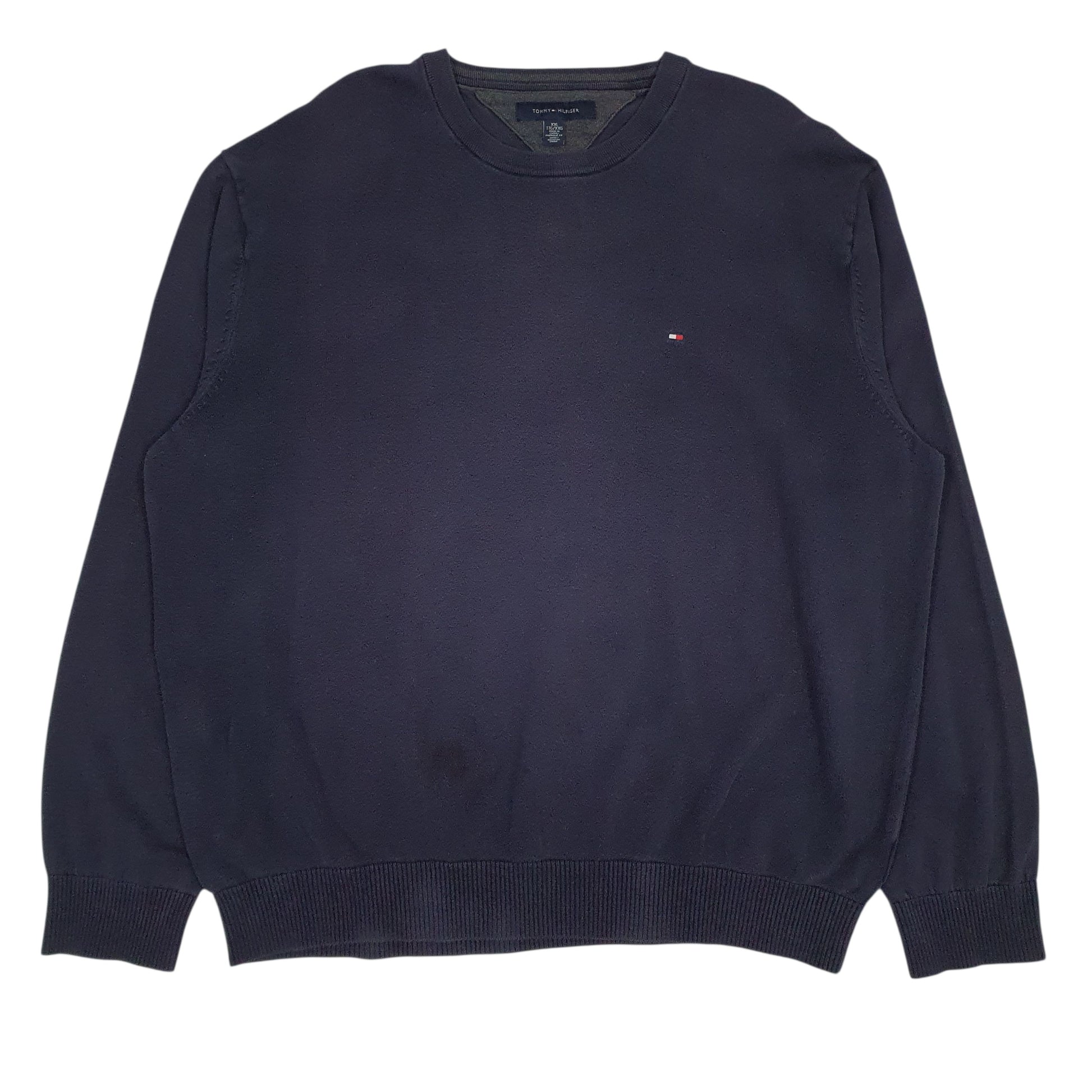 Mens Navy Tommy Hilfiger Lightweight Crewneck Jumper
