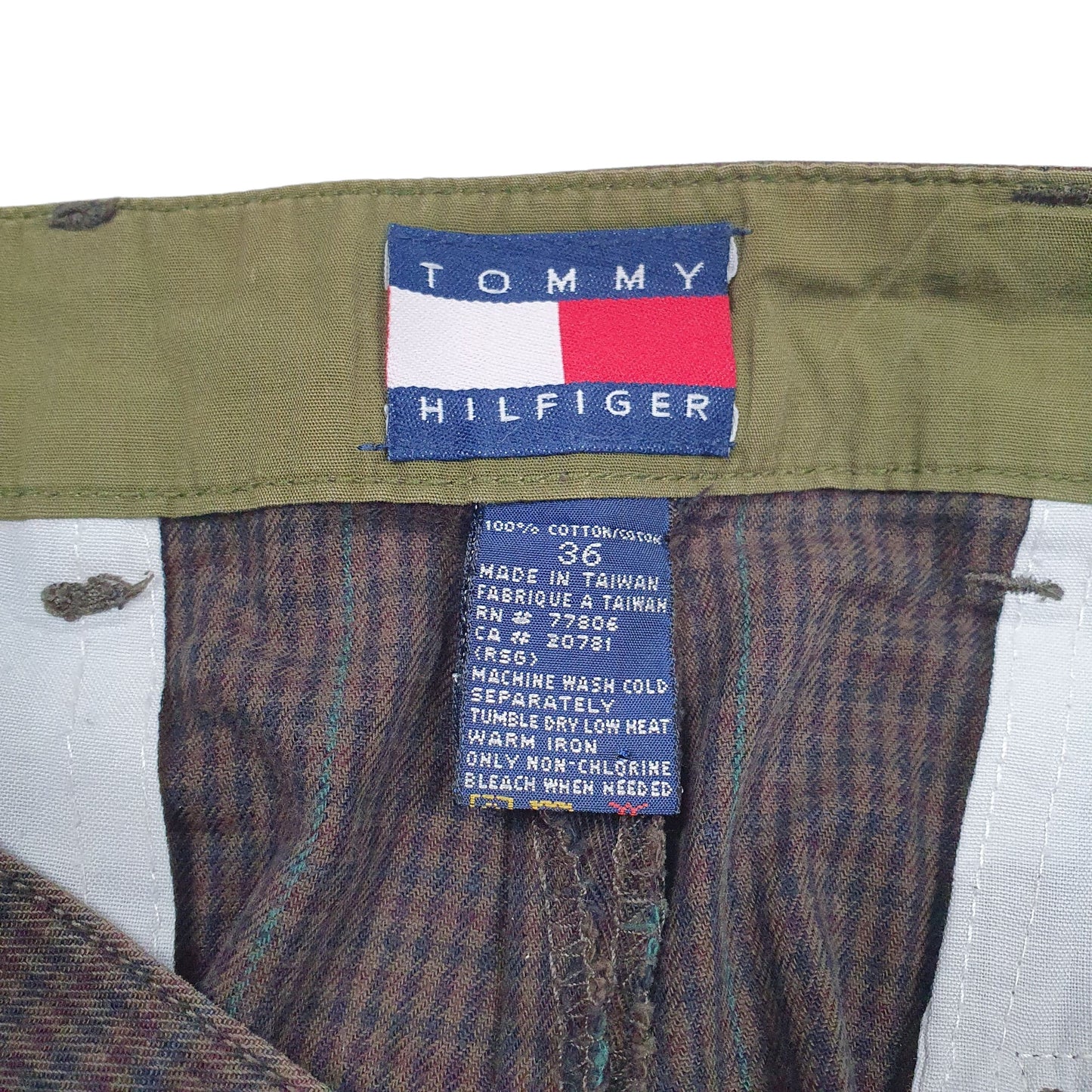 Mens Brown Tommy Hilfiger Vintage 90s Pleated Houndstooth  Trousers