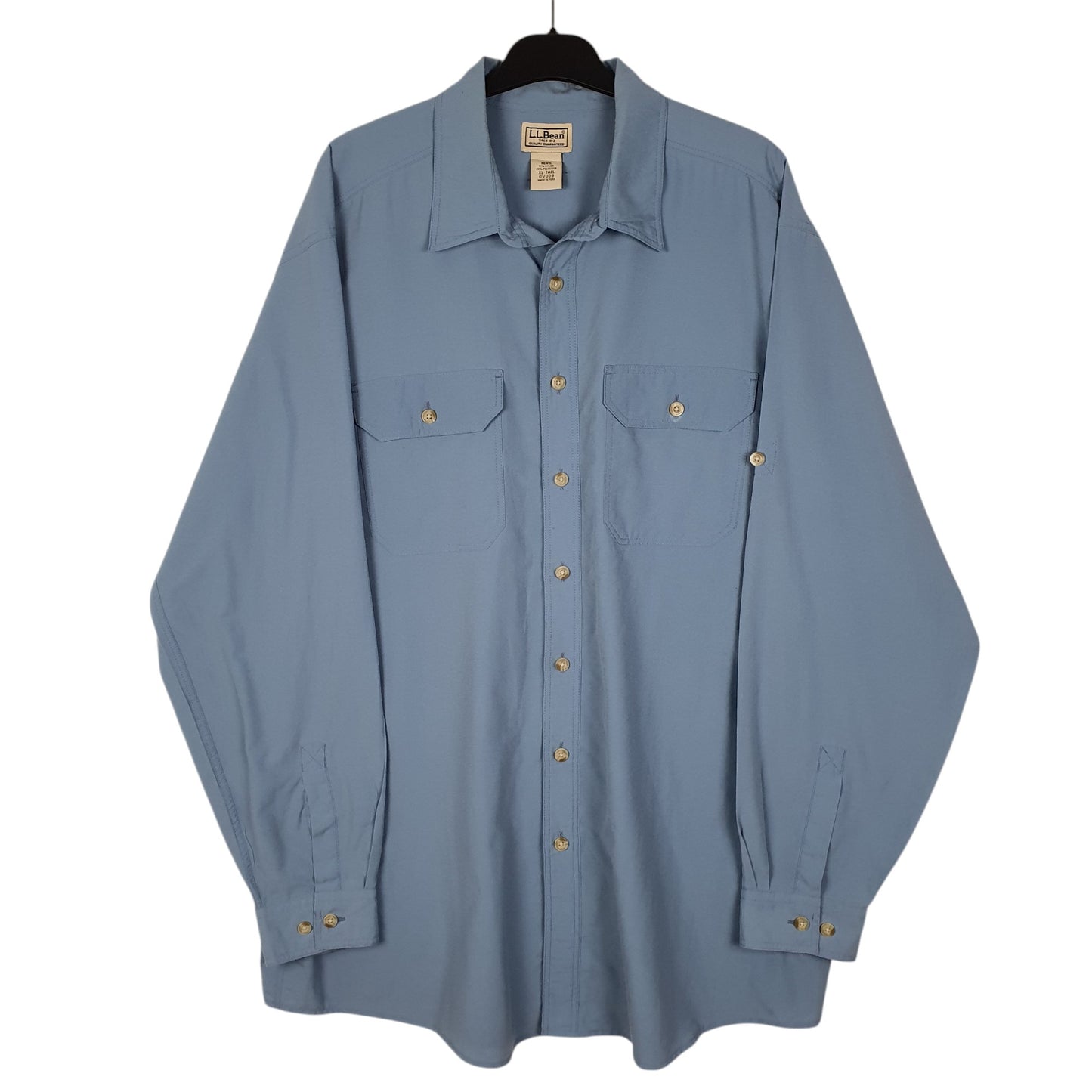 Mens Blue L.L.Bean Hiking Walking Long Sleeve Shirt