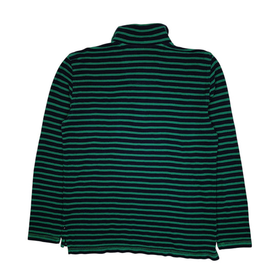 Mens Green Nautica Polo Shirt Quarter Zip Jumper
