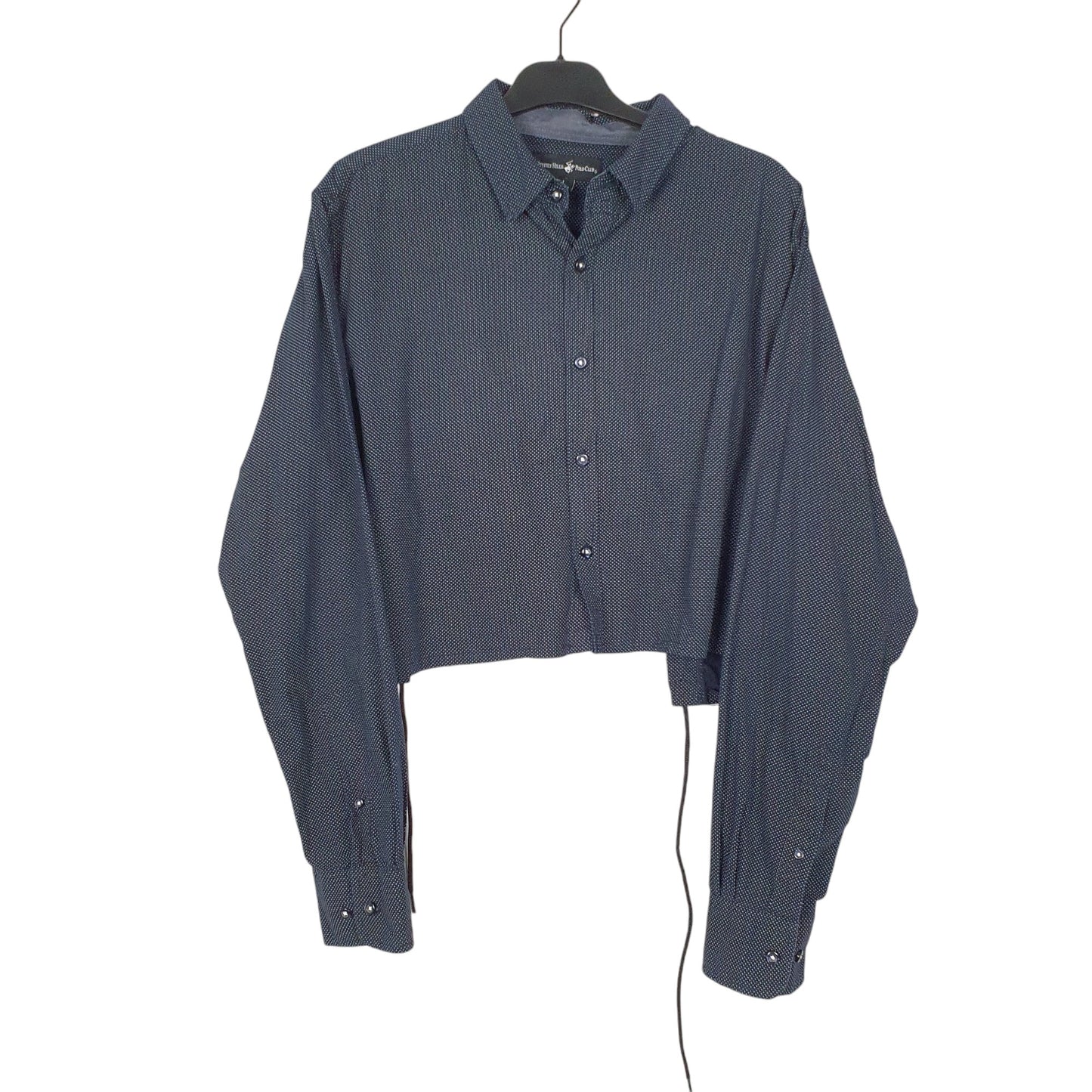 Womens Navy Beverly Hills Polo Club Cropped Long Sleeve Shirt