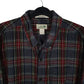 Mens Grey L.L.Bean Chamois Thick Plaid Flannel  Shirt