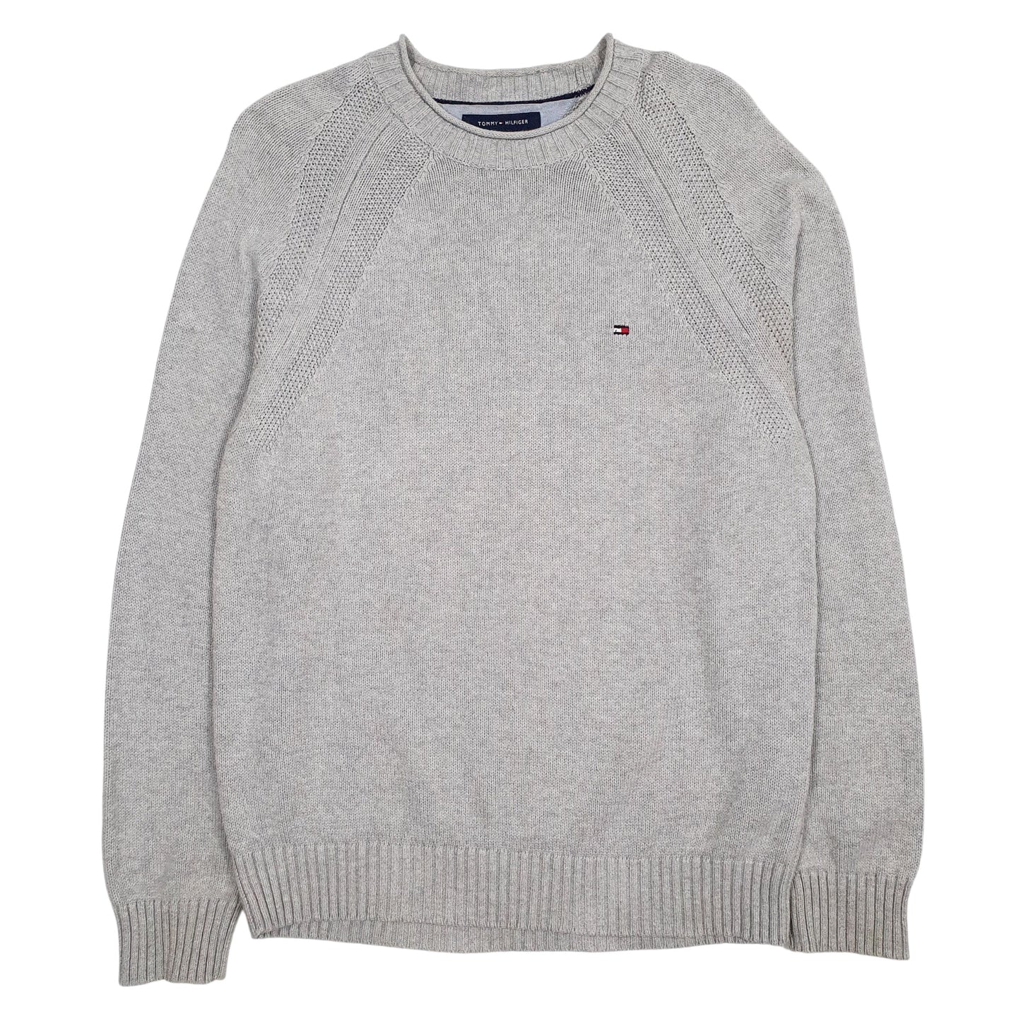 Mens Grey Tommy Hilfiger Knitwear Crewneck Jumper