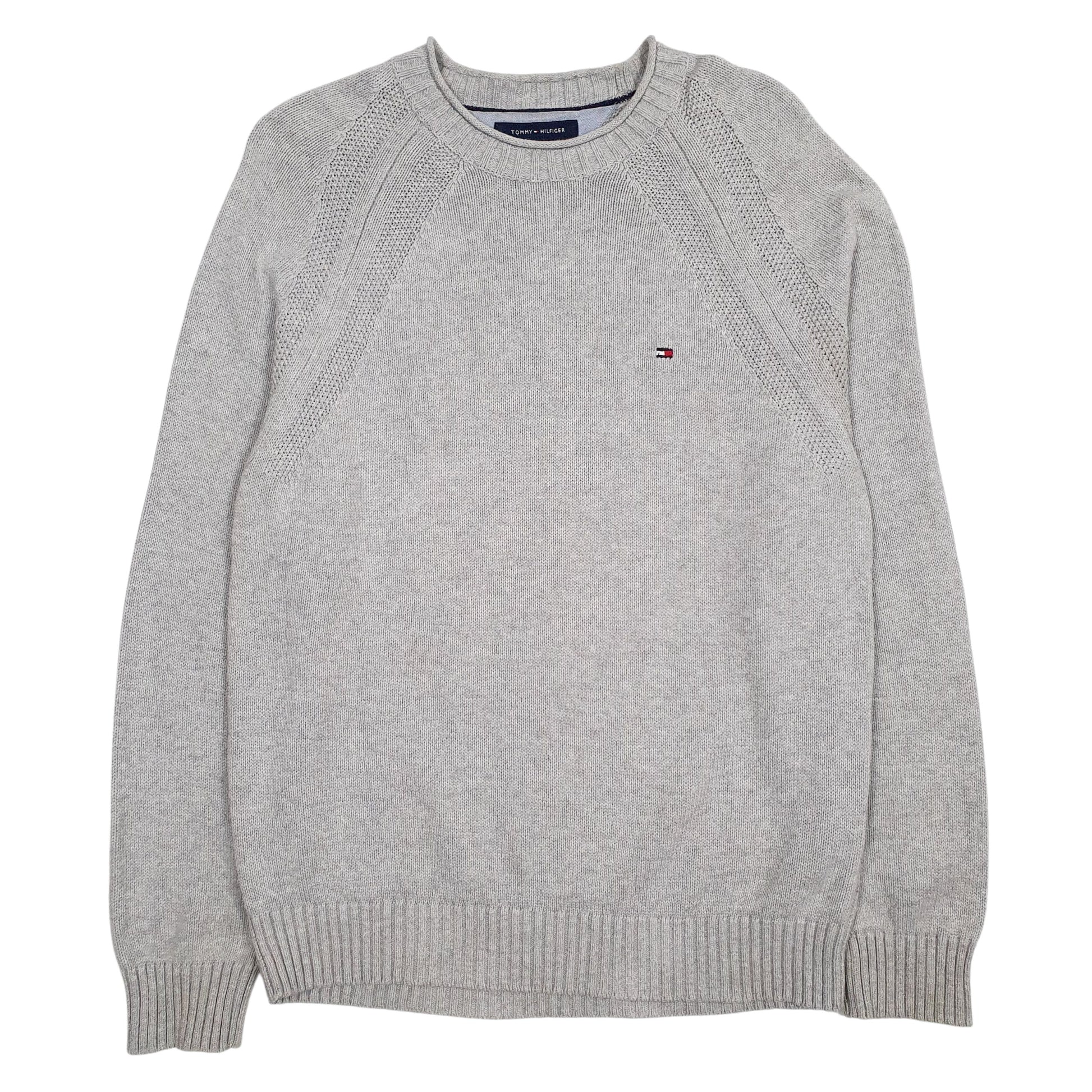 Mens Grey Tommy Hilfiger Knitwear Crewneck Jumper