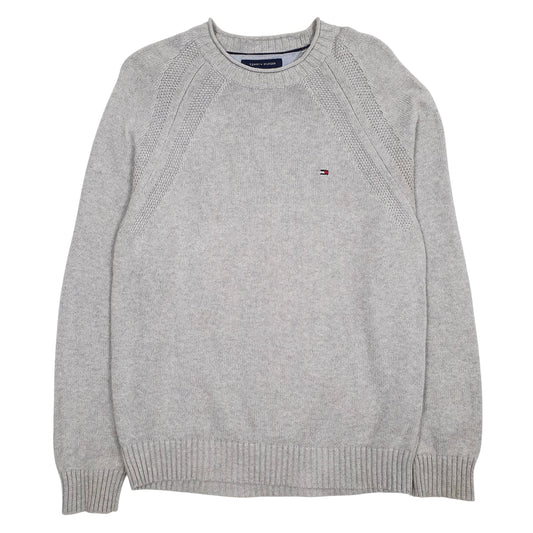 Mens Grey Tommy Hilfiger Knitwear Crewneck Jumper