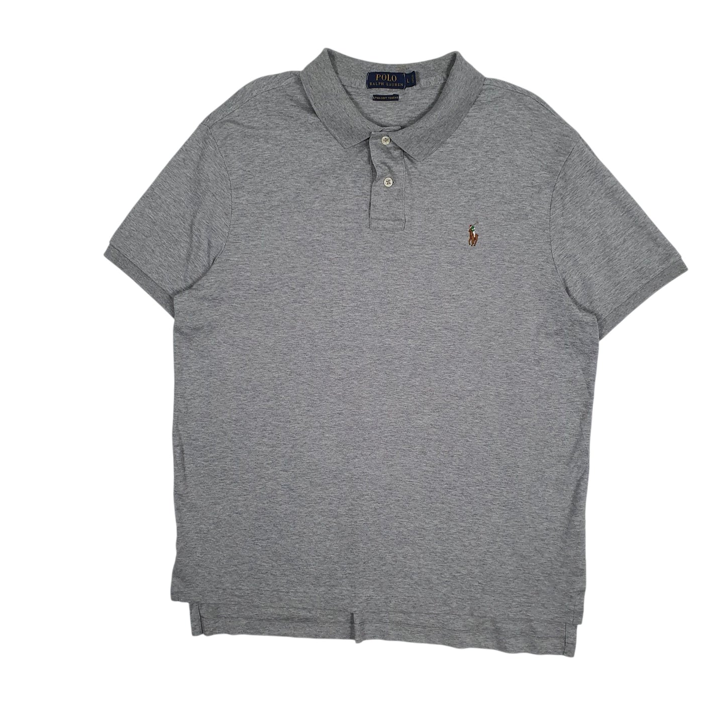 Mens Grey Polo Ralph Lauren Pima Soft Touch Short Sleeve Polo Shirt