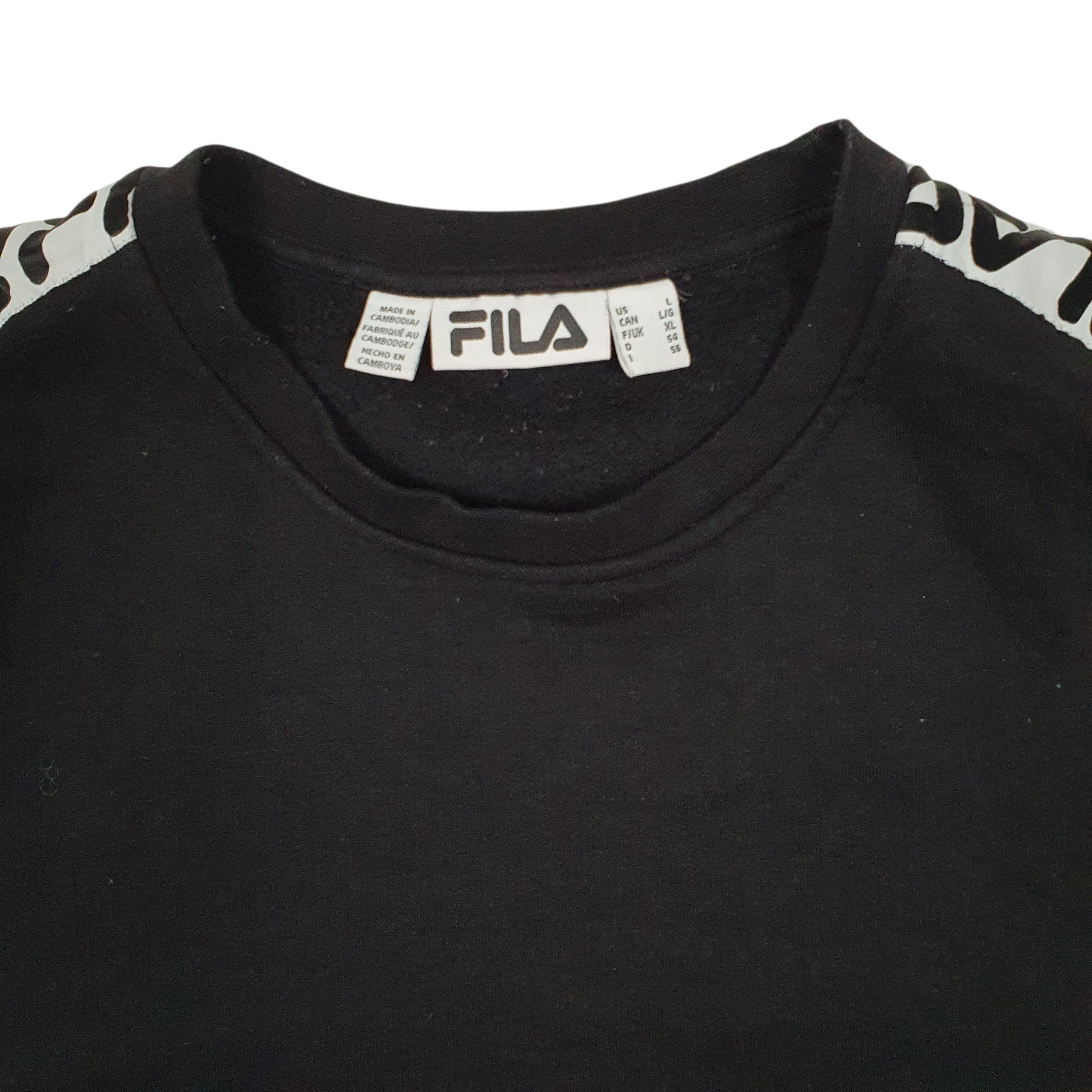 Mens Black Fila  Crewneck Jumper