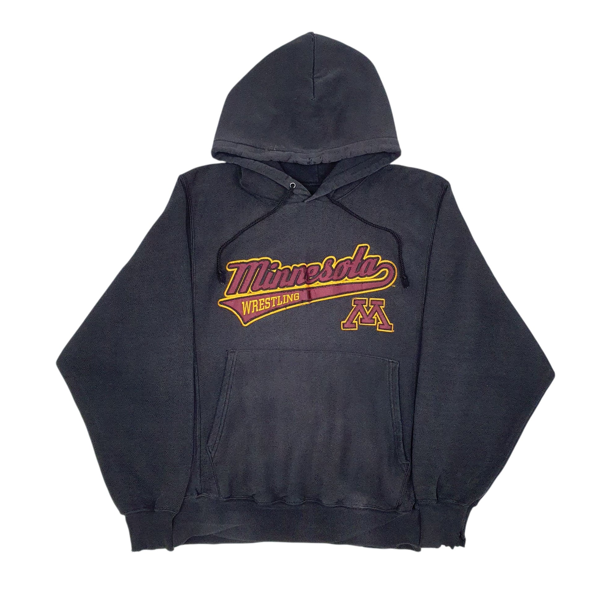 Mens Grey Champion Vintage 00s Reverse Weave Minnesota Wrestling Hoodie Jumper