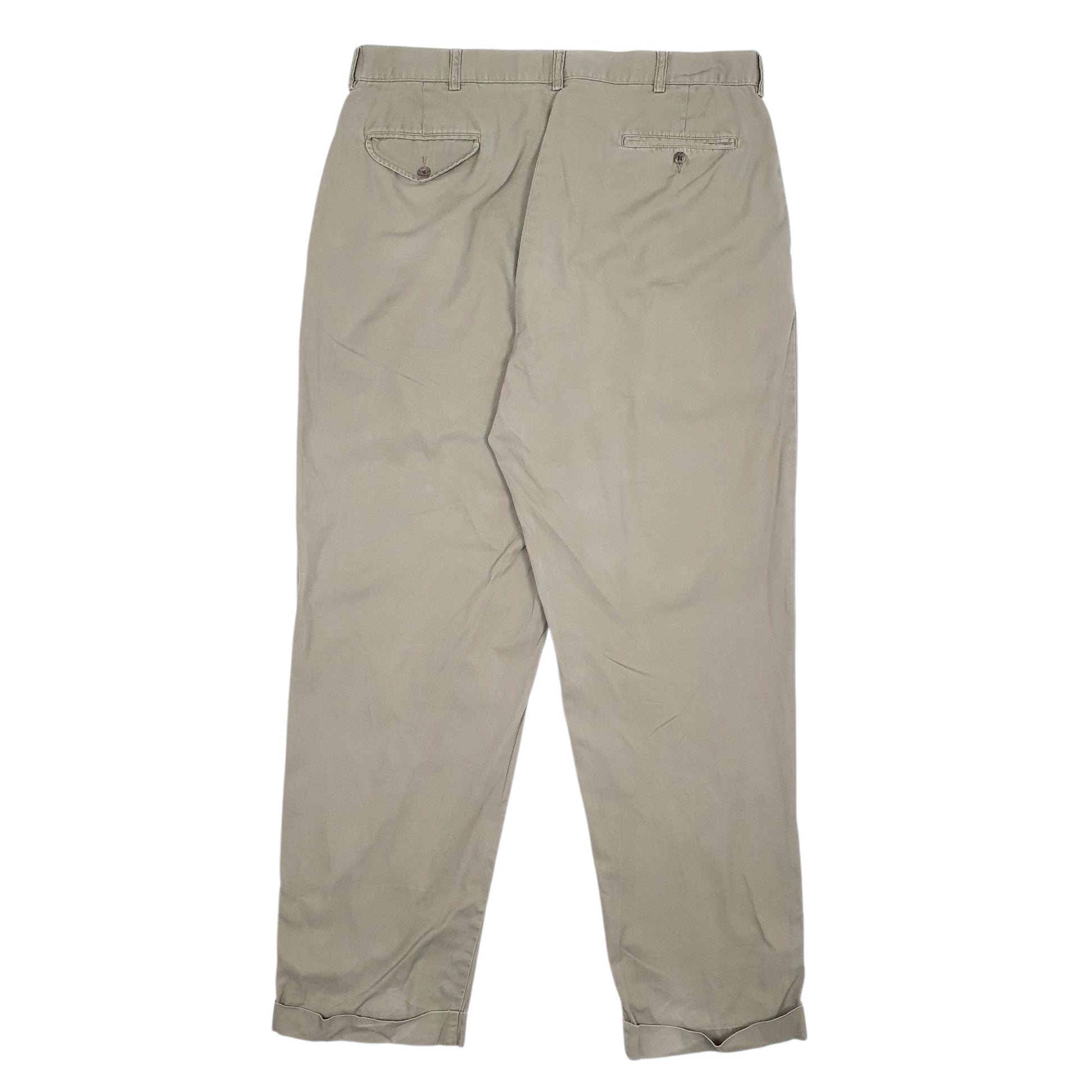 Mens Grey Polo Ralph Lauren Hammond Pant Pleated 90s  Trousers