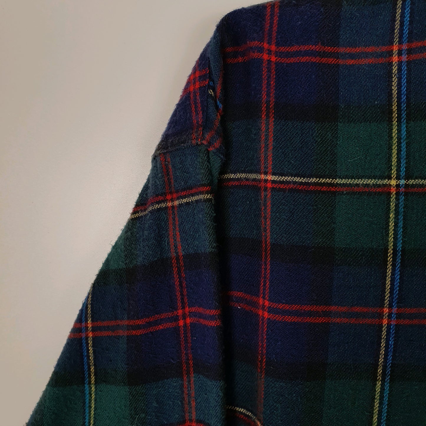 Mens Navy L.L.Bean Vintage 90s Made In USA Thick Flannel  Shirt