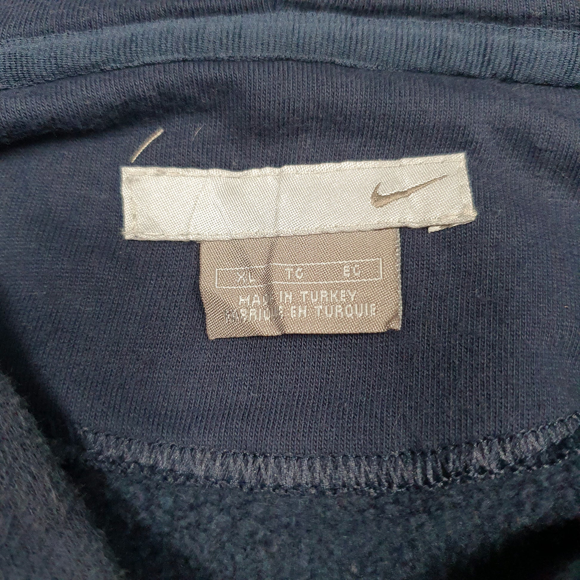 Mens Navy Nike Vintage 00s Spellout Hoodie Jumper