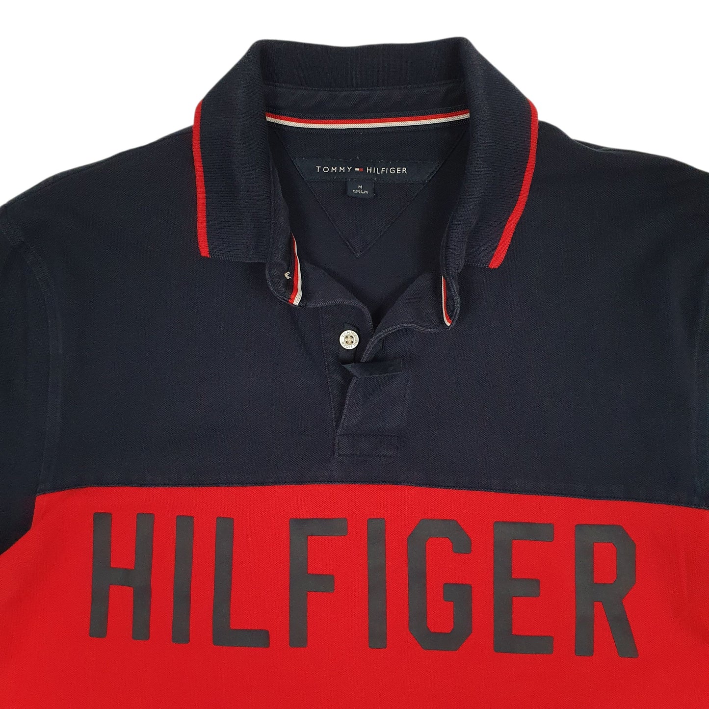 Mens Red Tommy Hilfiger  Crewneck Polo Shirt