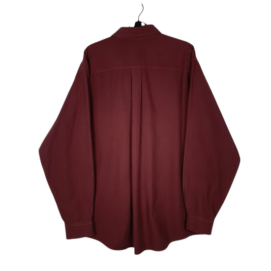 Mens Burgundy L.L.Bean Herringbone  Shirt