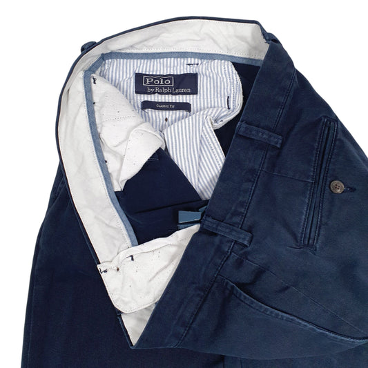 Mens Navy Polo Ralph Lauren Classic Fit  Trousers