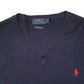 Mens Navy Polo Ralph Lauren Lightweight V Neck Jumper