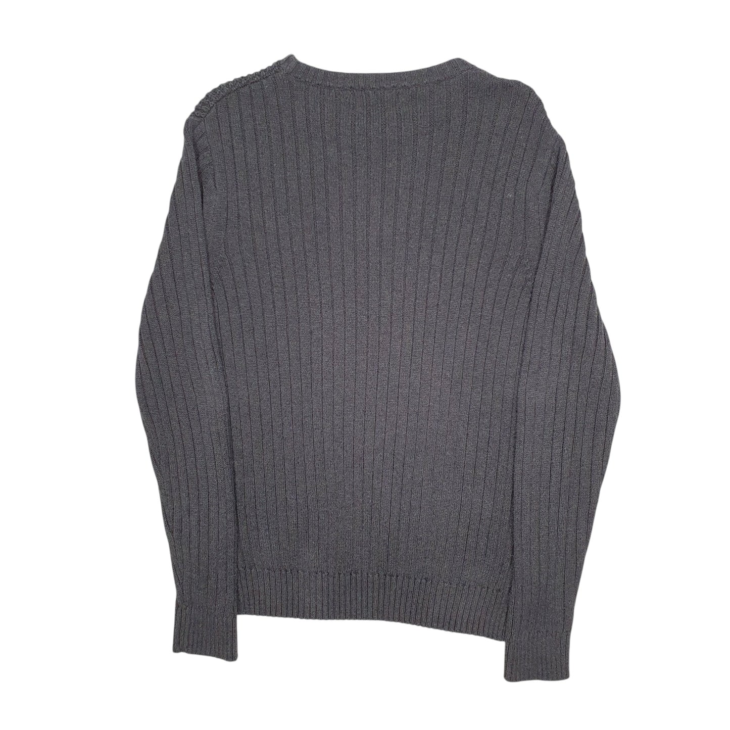 Mens Grey Nautica Waffle Knit Crewneck Jumper