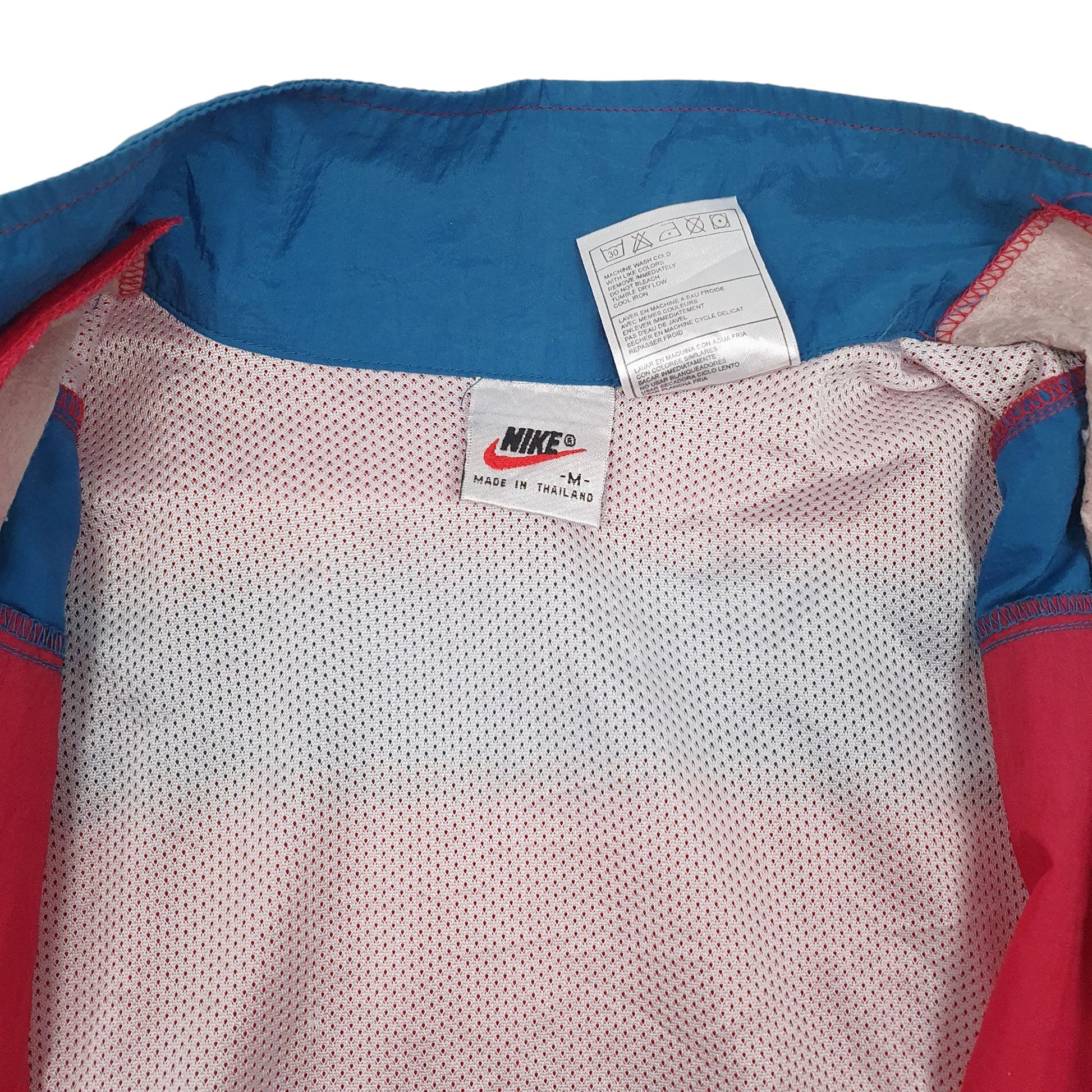 Mens Red Nike Vintage 90s Hoodie Coat