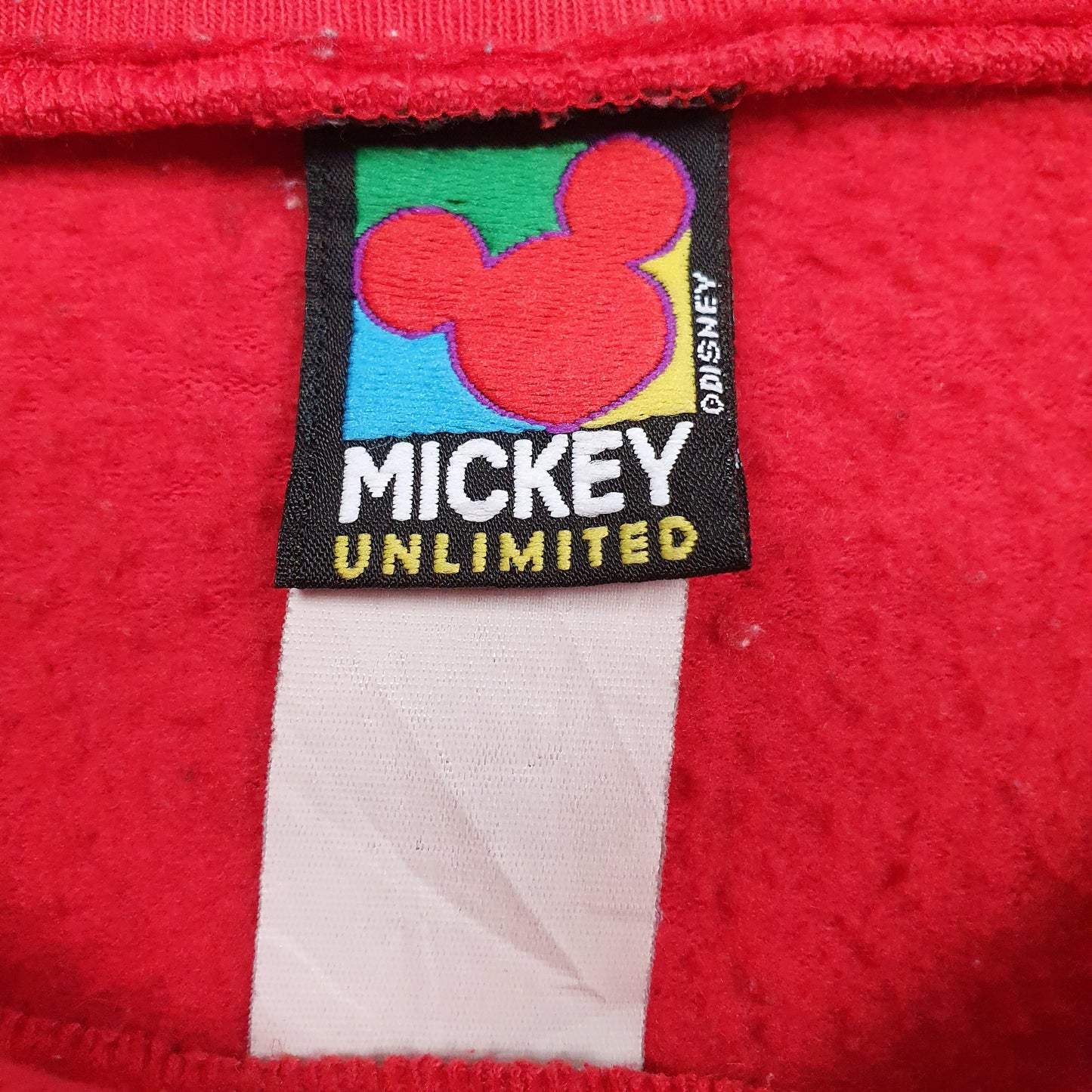 Mens Red Disney Vintage 90s Crewneck Jumper