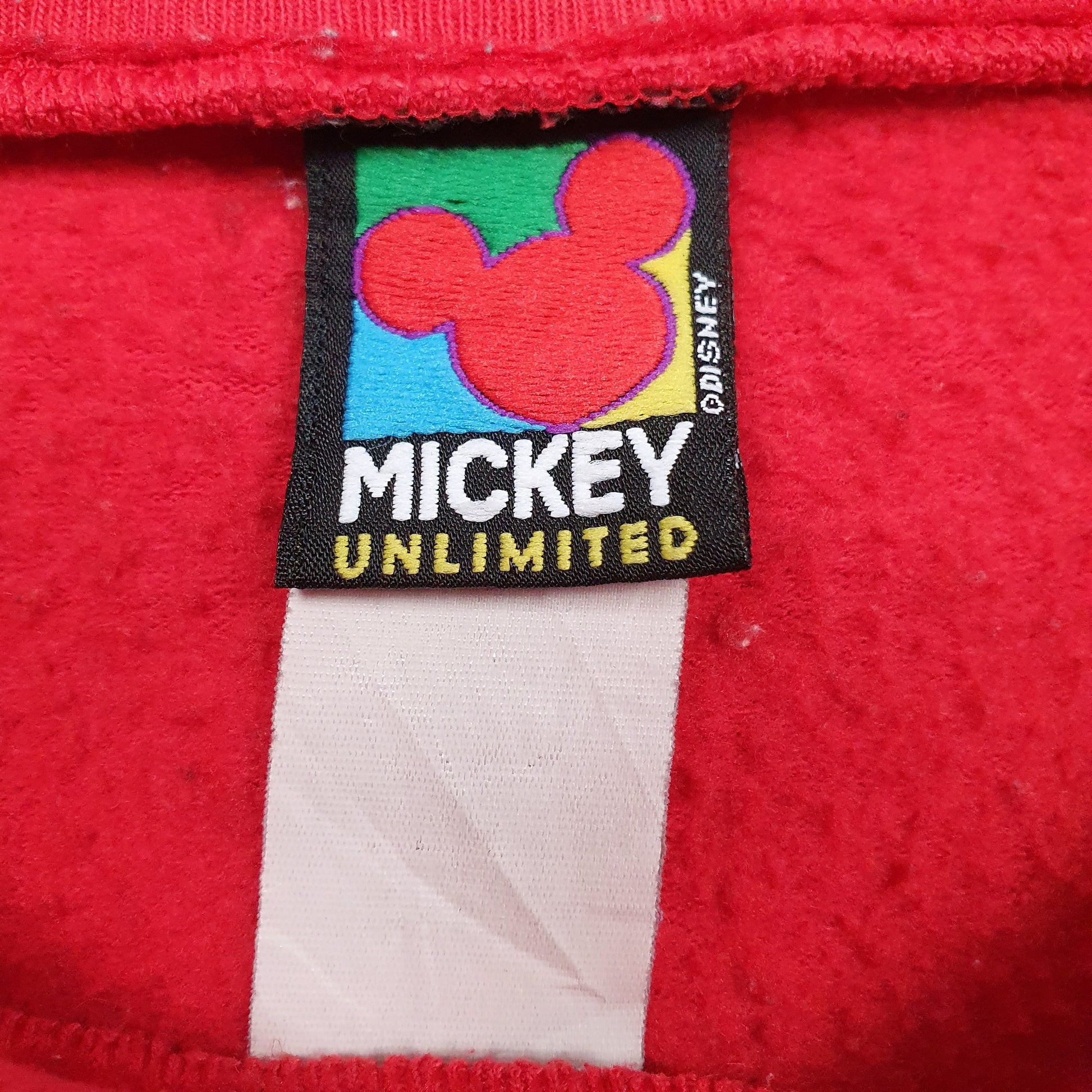 Mens Red Disney Vintage 90s Crewneck Jumper