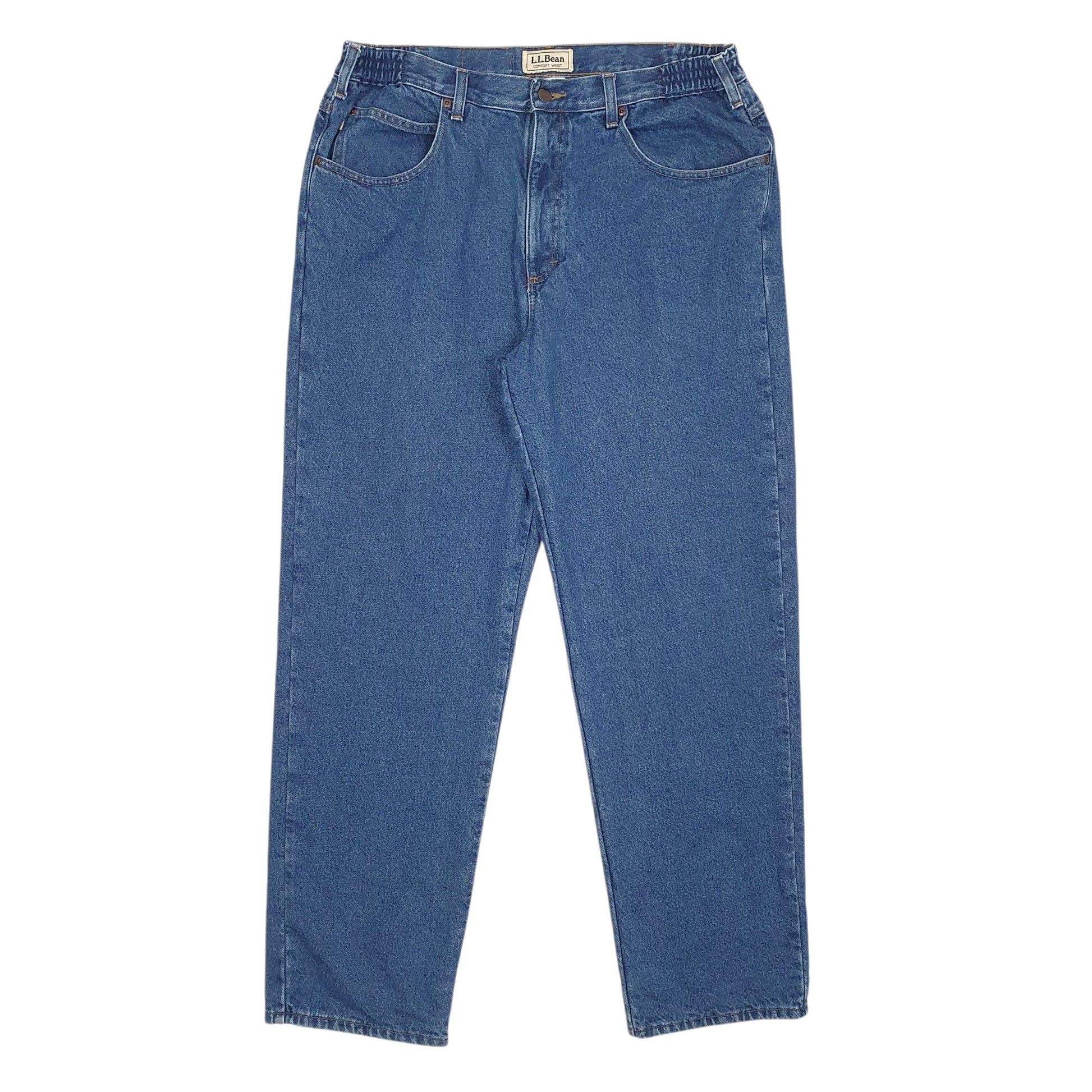 Mens Blue L.L.Bean Blanket Lined Comfort Waist JeansW36 L32